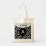 Black & White Vintage Floral Damasks Pattern bags