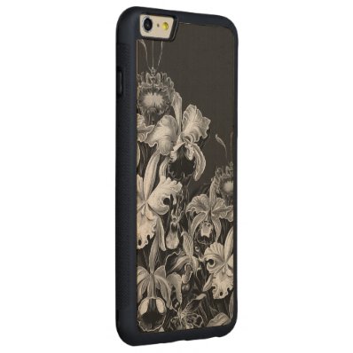 Black&White Vintage Flowers Carved® Maple iPhone 6 Plus Bumper Case