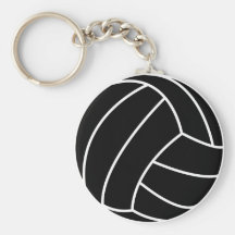 BLACK & WHITE VOLLEYBALL summer sports beach fun Keychain