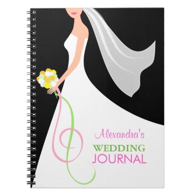 Black &amp; White Wedding - Bride&#39;s Journal Notebook