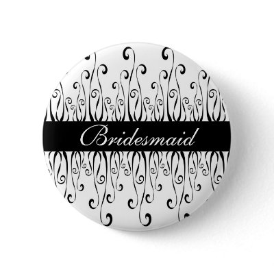 Black & White Wedding - Bridesmaid Badge Buttons by pooja1008