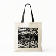 Black & White Wedding Favor Zebra Bridesmaid Bag bag