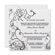 Black White Wedding invitations Announcements invitation