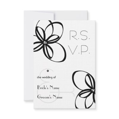 Black & White Wedding R.S.V.P. Personalized Announcement by JillsPaperie