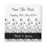 Black & White Wedding - Save The Date Refrigerator Magnets