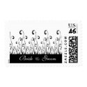 Black & White Wedding Swirls postage