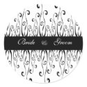 Black & White Wedding Swirls stickers