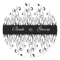 Black & White Wedding Swirls stickers
