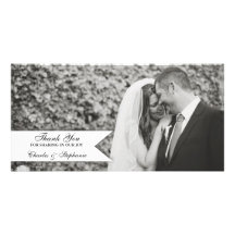 Black & White Wedding Thank You Photo Card