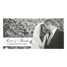 Black & White Wedding Thank You Photo Card
