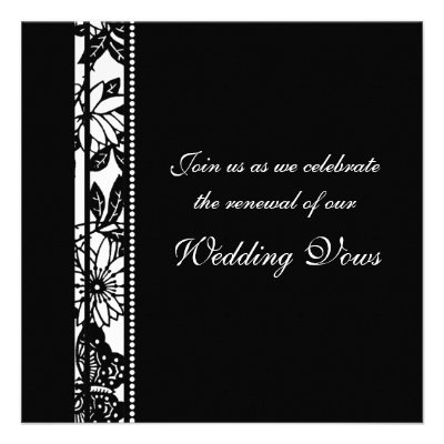 Black & White Wedding Vow Renewal Invitations