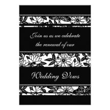 Black & White Wedding Vow Renewal Invitations