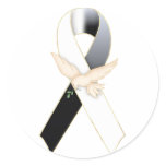 Black & White with Dove Ribbon Awareness Sticker
