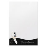 Black & White with Dove Ribbon Personal Stationery