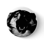 Black & White Wolf Pin