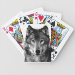 Black & White Wolf Eyes Bicycle Playing Cards