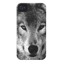 Black & White Wolf Eyes iPhone 4 Case