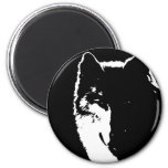 Black & White Wolf Fridge Magnets