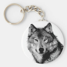 Black & White Wolf Key Chains