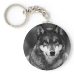 Black & White Wolf Keychains