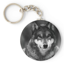 Black & White Wolf Keychains