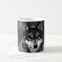 Black & White Wolf Mug