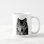 Black & White Wolf Portrait Mugs