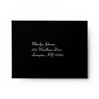 Black, White, Yellow Return Address A2 Envelope envelope