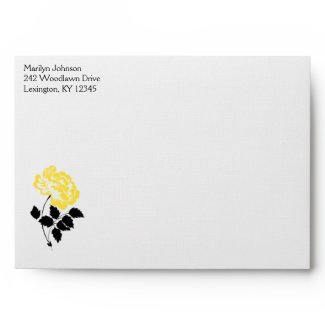 Black, White, Yellow Return Address Envelope A7 envelope