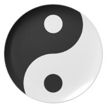 Black & White Yin & Yang Asian Art Designer Plate