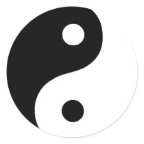 Black & White Yin Yang Sticker