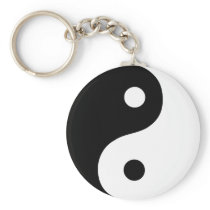 Black & White Yin Yang Symbol Keychain