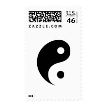 Black & White Yin Yang Symbol Postage Stamp