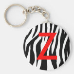 Black & White Zebra Print Keychains