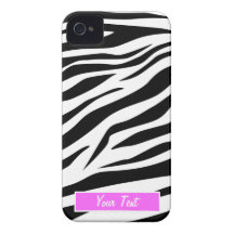 Black/White Zebra Print - Personalize iPhone 4 Case-Mate Cases