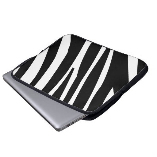 Black white zebra stripe fun stylish laptop sleeve