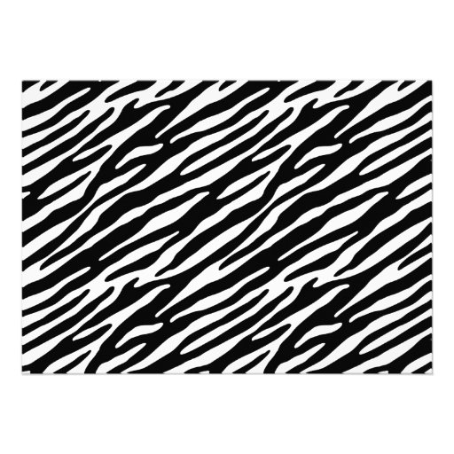 Black & White Zebra Stripes Invites