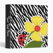 Black & White Zebra Stripes; Ladybugs Vinyl Binders