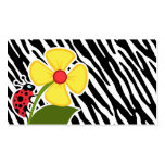 Black & White Zebra Stripes; Ladybugs Business Card Template