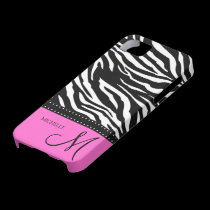 Black & White Zebra stripes with hot pink casemate cases