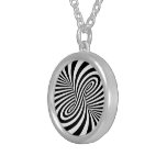 BLACK WHITE ZEBRA SWIRLS PATTERNS OPTICAL ILLUSION PENDANTS