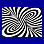 BLACK WHITE ZEBRA SWIRLS PATTERNS OPTICAL ILLUSION postcards