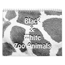Black & White Zoo Animals Calendar