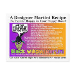 Black Widow Halloween Martini Recipe Postcard