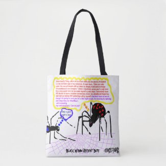 Black Widow Humor & Cosmic Affirmations Tote Bag