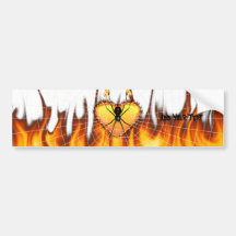 Black Widow on Heart of Fire Bumper Stickers