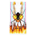 Black Widow on Heart of Fire Personalized Photo Card