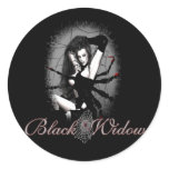 Black Widow Round Stickers