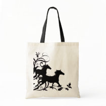 Black Wild Horses Tote Bag
