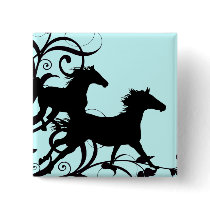 Black Wild Horses Buttons